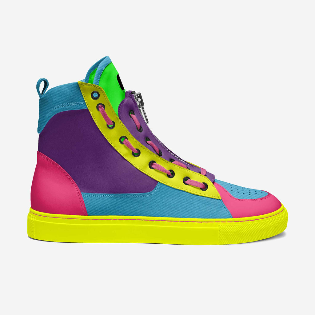 Designer Zipper High-Top Rainbow