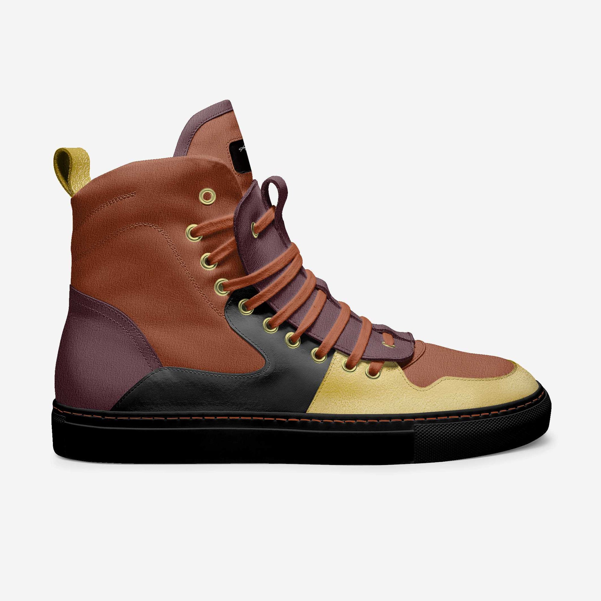 Designer Laced High-Top Black, Gold, Wine, & Redskin