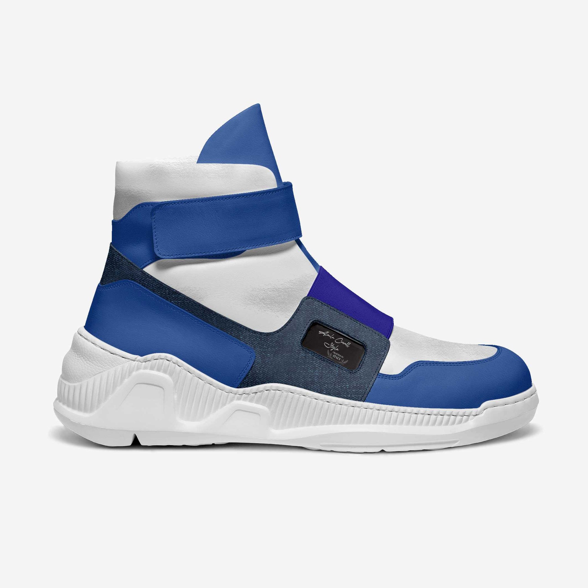 Tactical Strap Boots Blue, White, & Denim