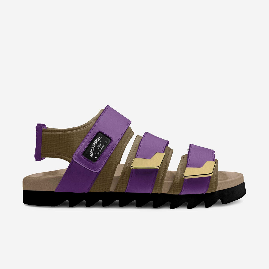 TRIPLE STRIPES LUXURY SANDAL – Mud Lycra & Mauve Leather