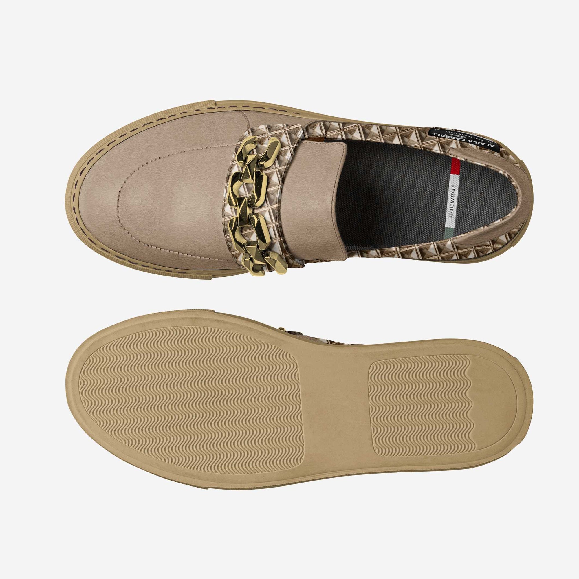CLASSIC METAL SLIP-ON SNEAKER Tan & Textile