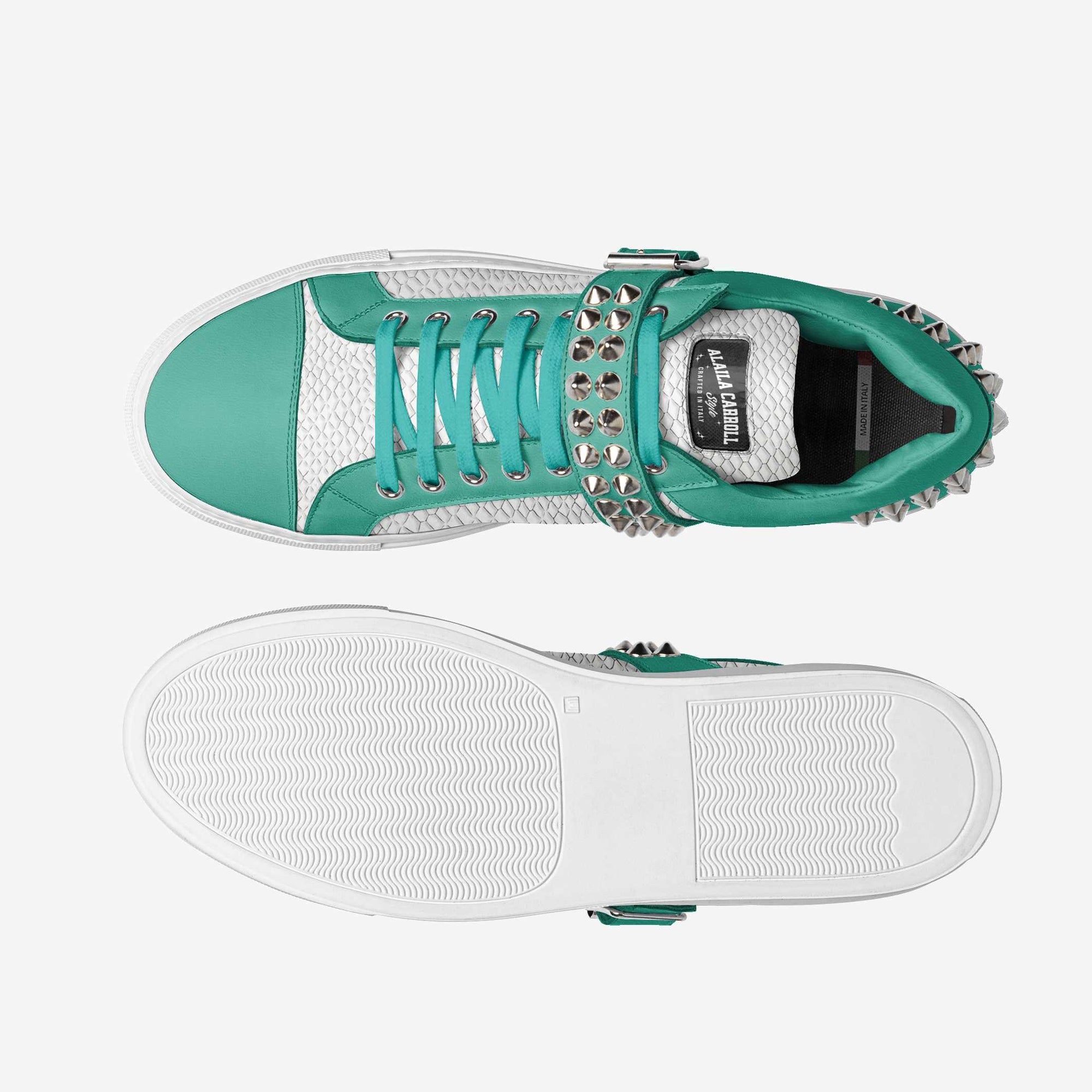 SPIKE FASHION LOW TOP Aquatic, White Python, & Sliver