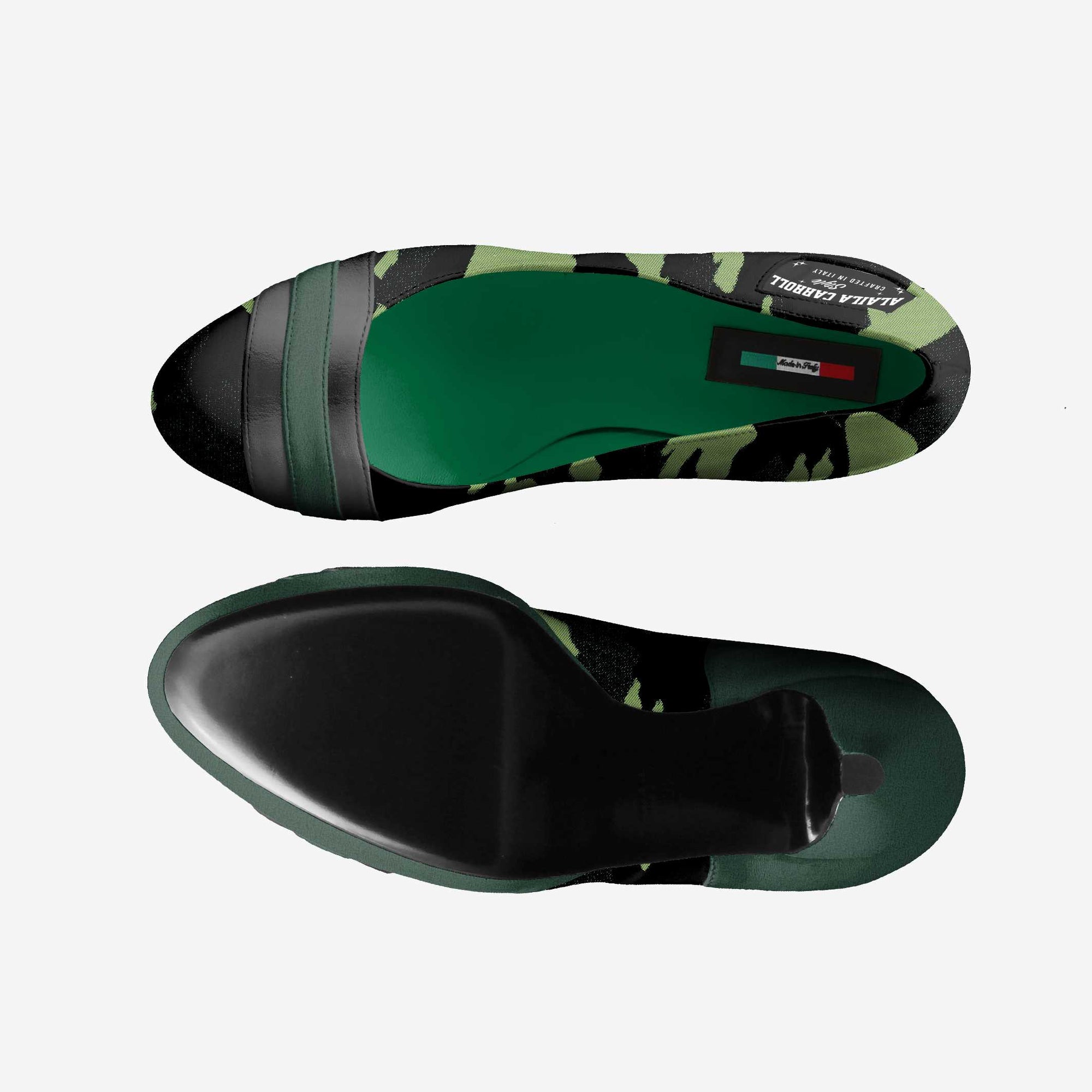 Striped Platform Pump Camo, Green, & Black