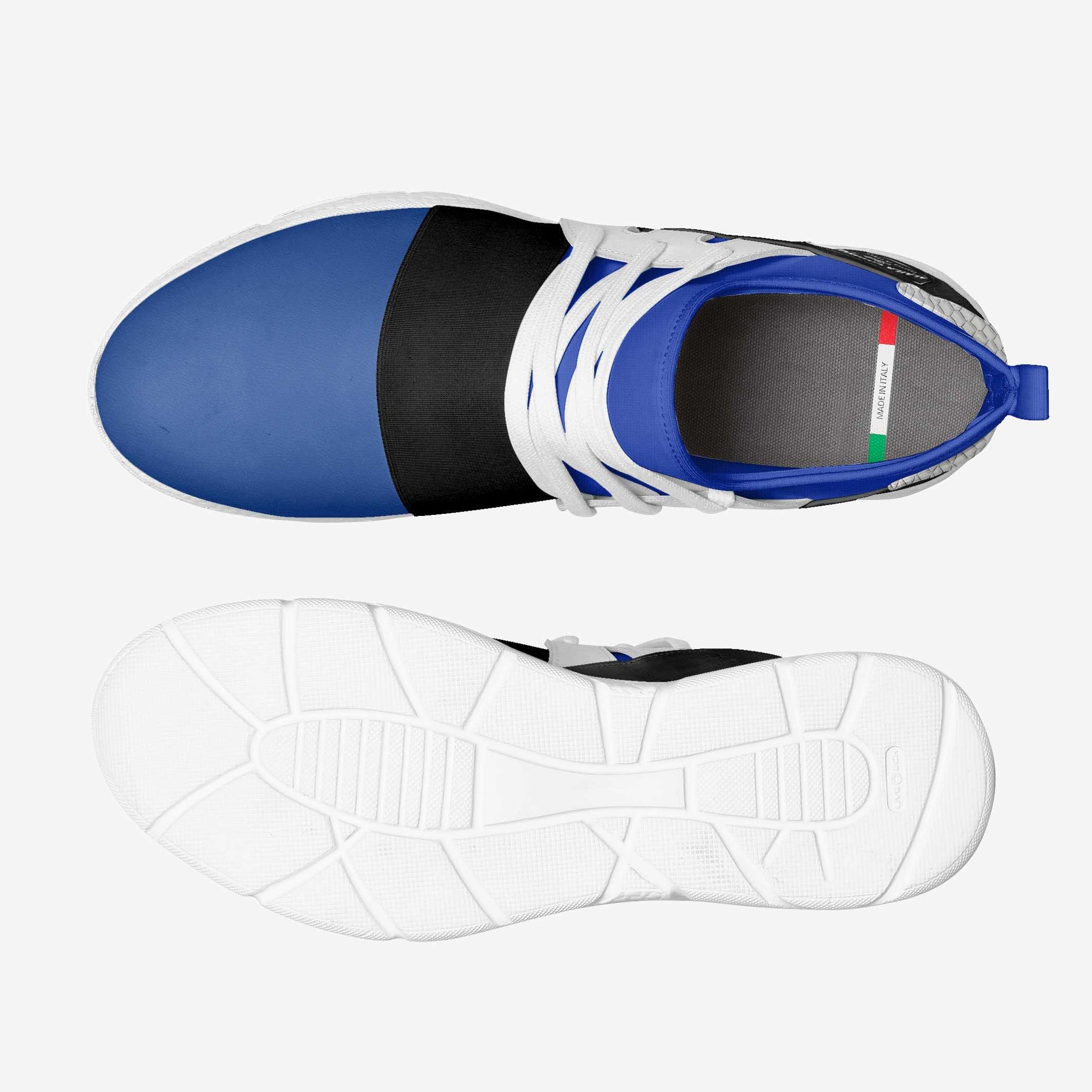 Contemporary Sock Runner Blue, White, & Black