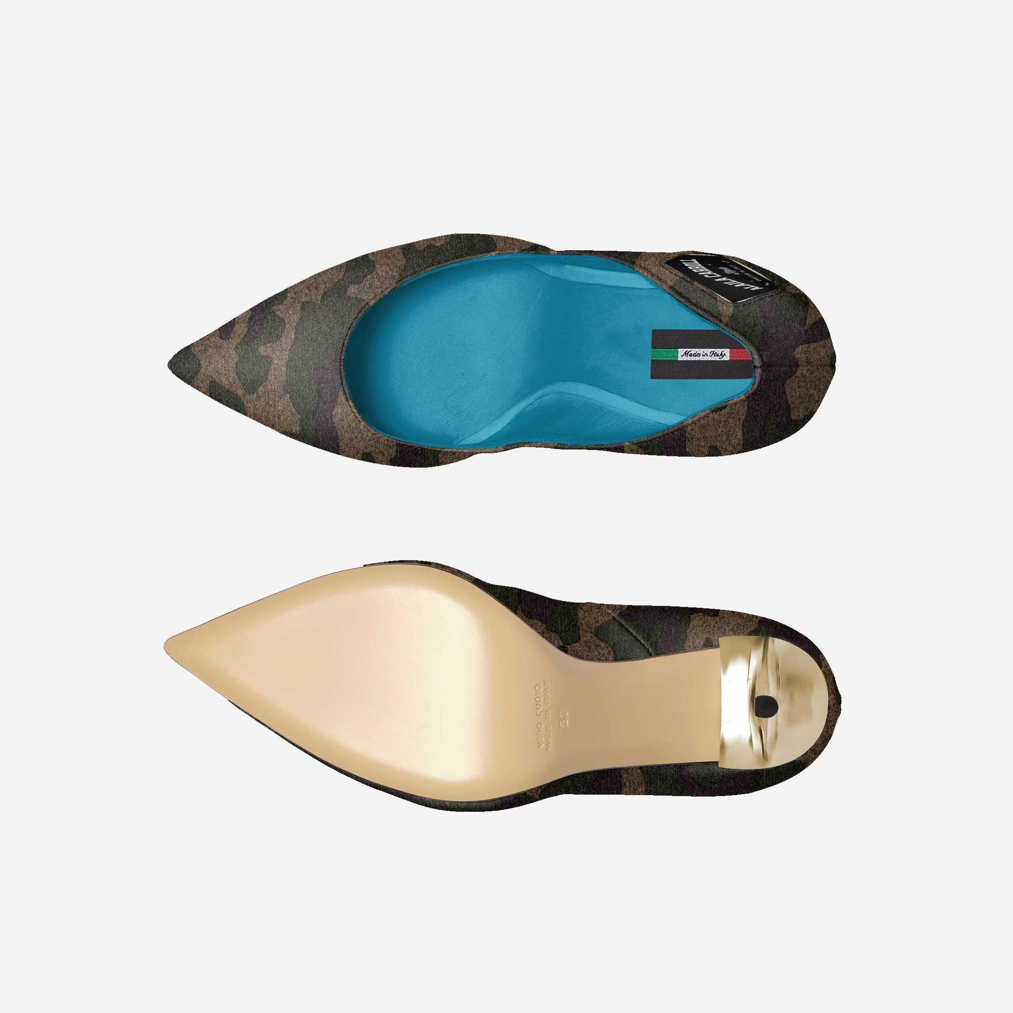 Full Cut High Heel Camo & Gold