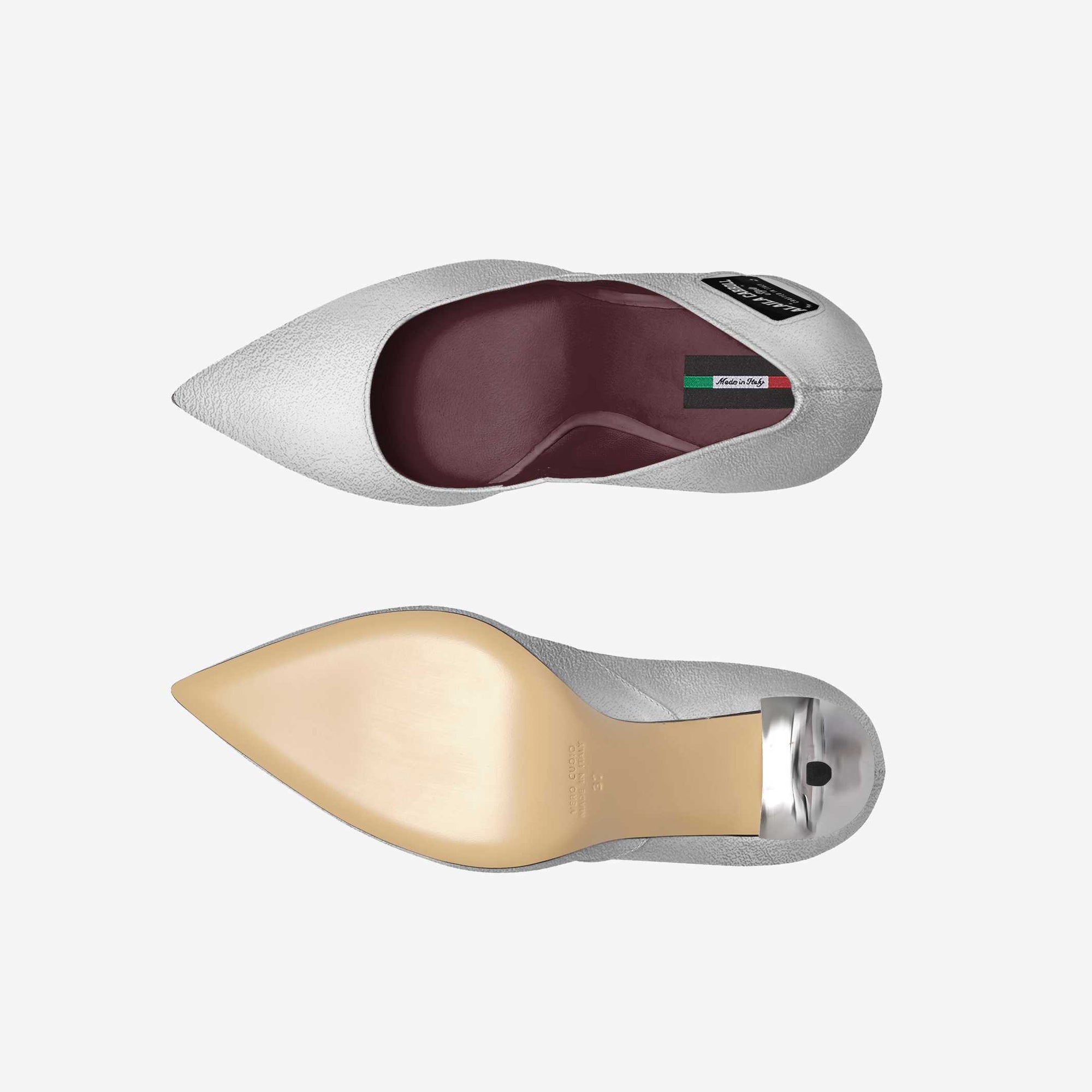 Simple Cut High Heel Silver
