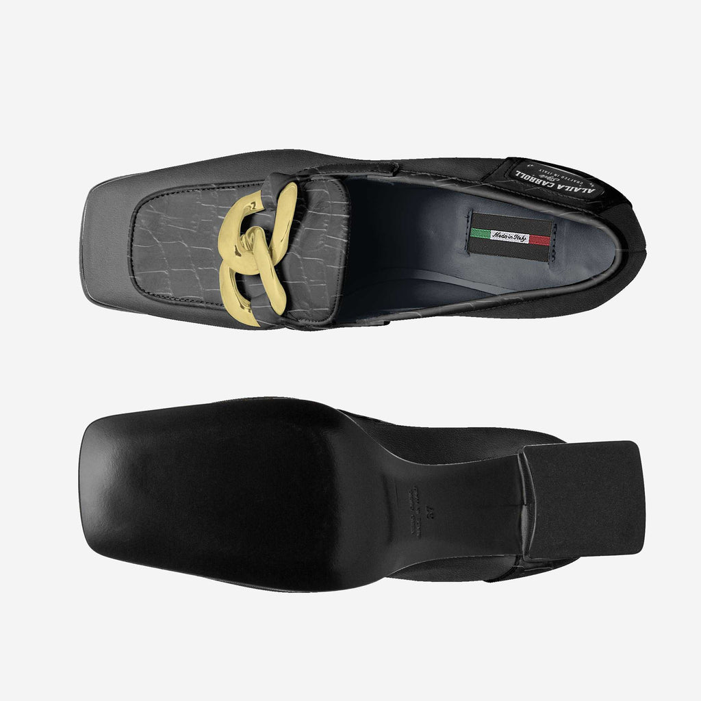 Retro Luxe Heel BLACK & GOLD