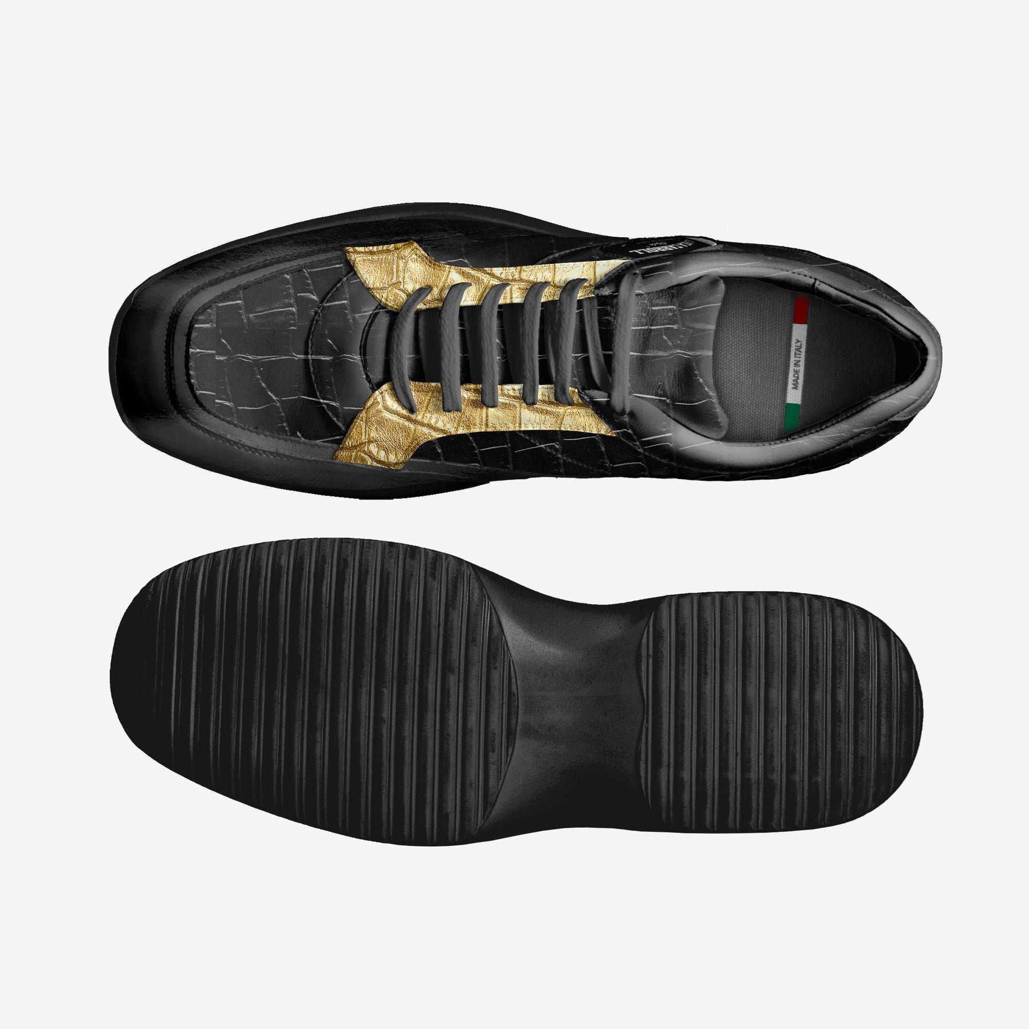 Fashion Walking Sneaker Black & Gold