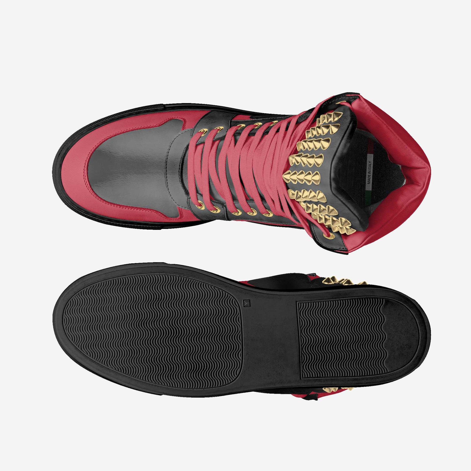 SPIKE FASHION HIGH TOP Red, Black, and Gold