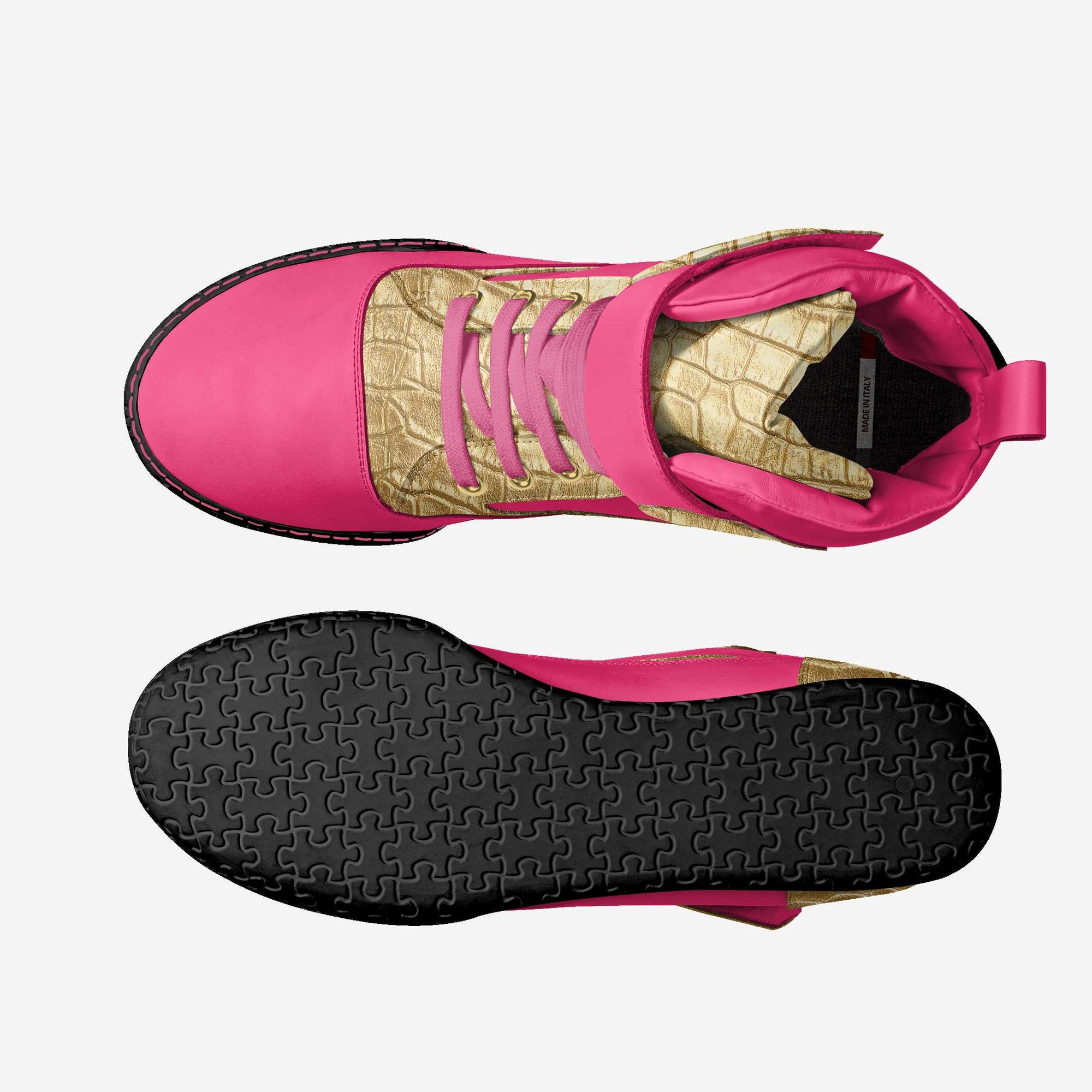 MODERN STRAP HIGH TOP Pink & Gold