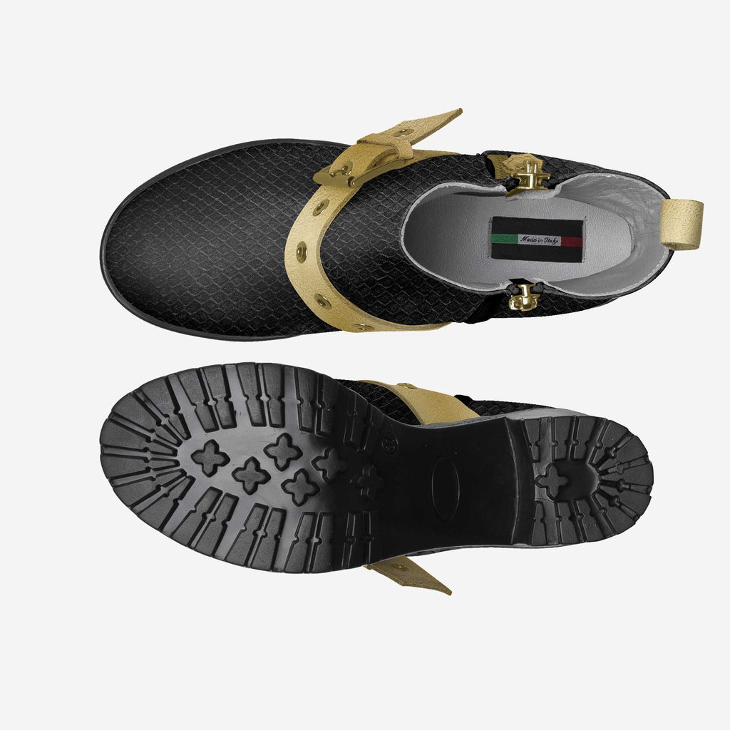 Zip Sporty Boot – Python Print Black & Gold