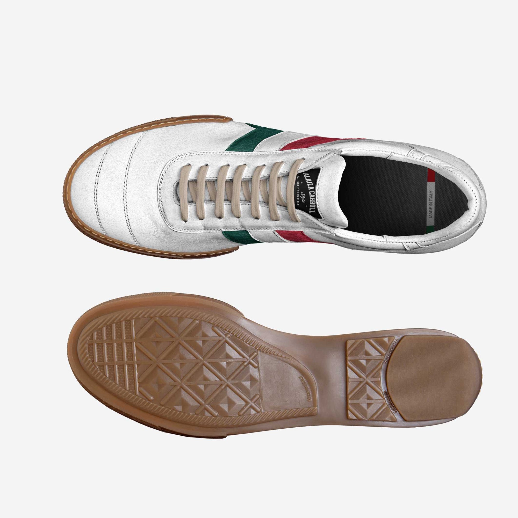 SOCCER STYLE STRIPE SNEAKER – White, Red & Green