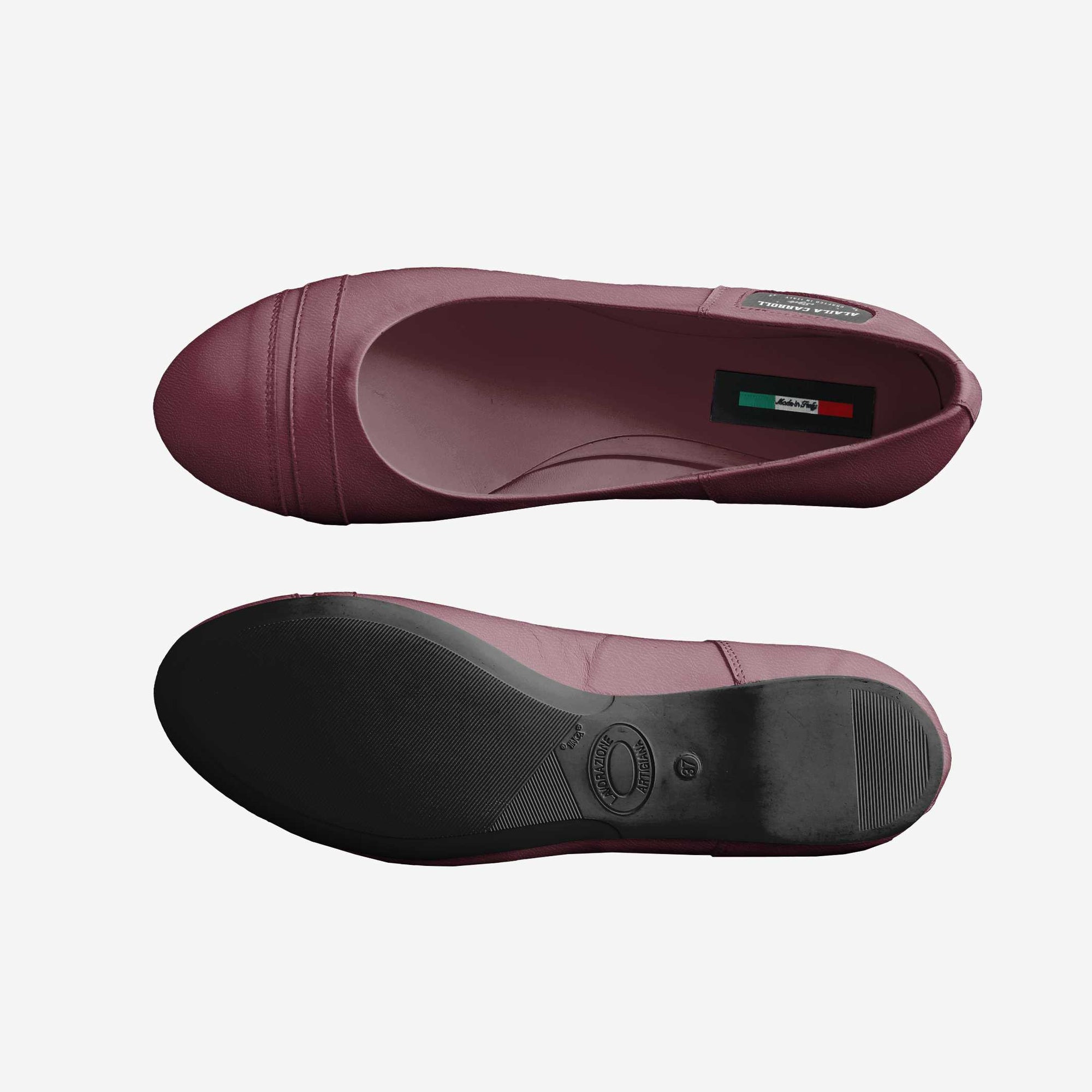 Minimal Ballerina Flat Burgundy – Elegant Italian Women’s Flats | Alaila Carroll Style