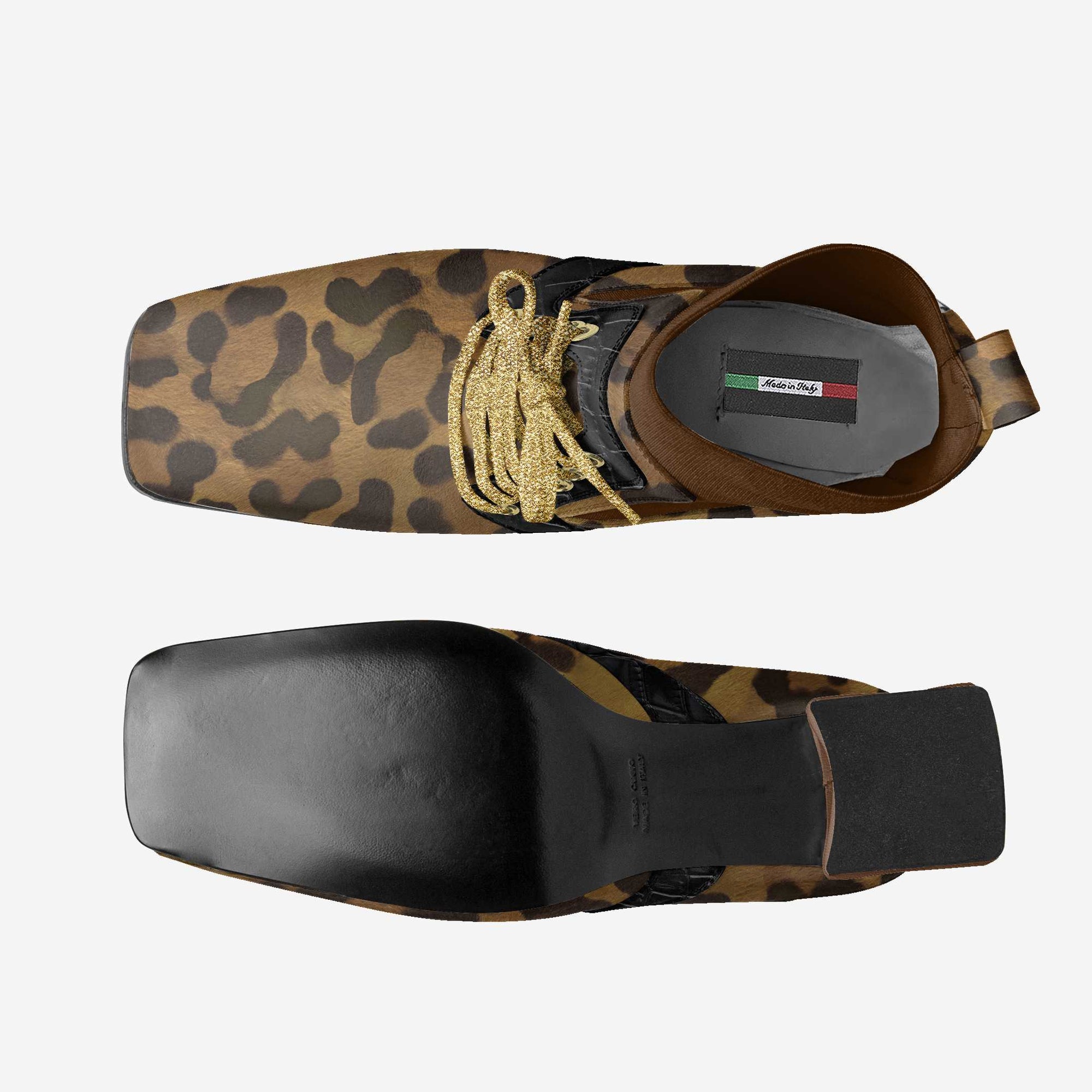 Luxe heel sock design Leopard & Black
