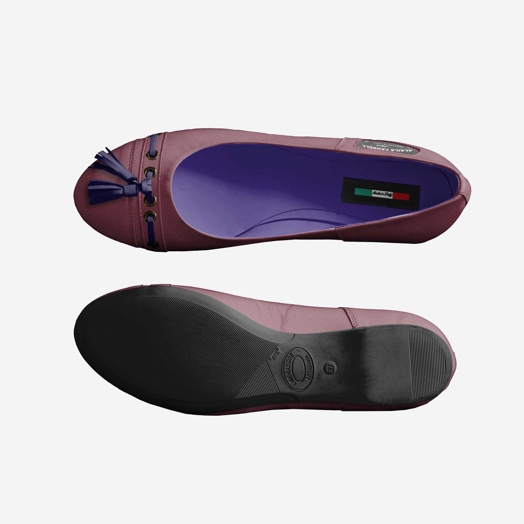 Tassels Ballerina Flat Burgundy & Deep Blue – Elegant Italian Women’s Flats | Alaila Carroll Style