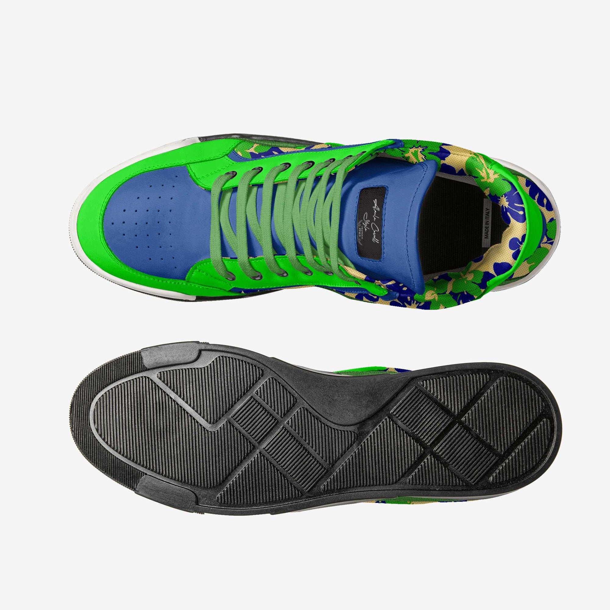 ELITE HIGH-TOP SNEAKER Green, Blue & Print