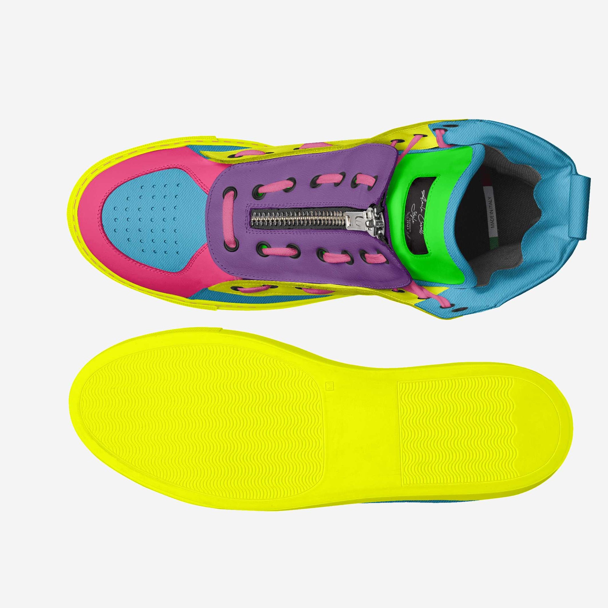 Designer Zipper High-Top Rainbow