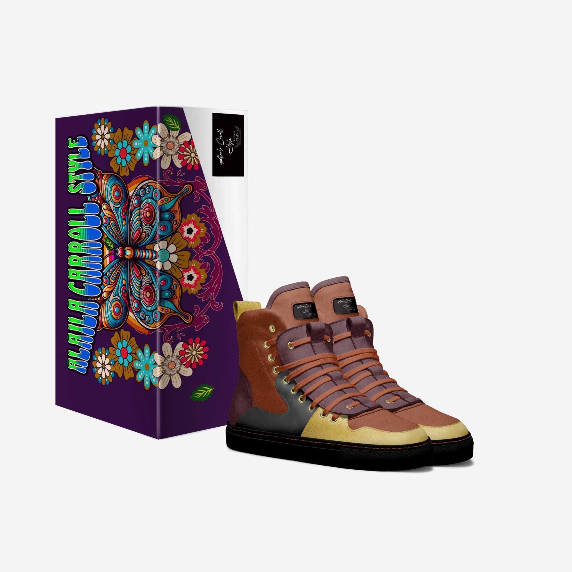 Designer Laced High-Top Black, Gold, Wine, & Redskin