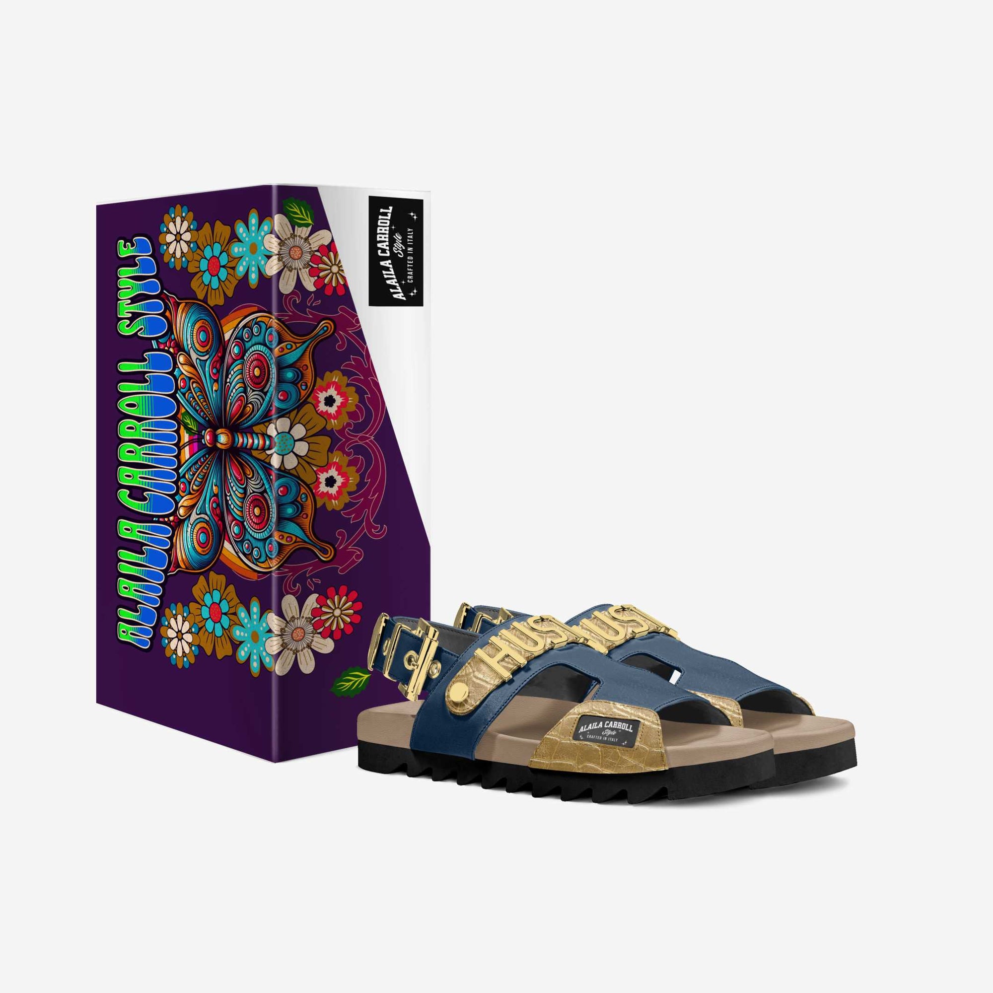 Luxe Metal Hustle Sandal Navy & Gold