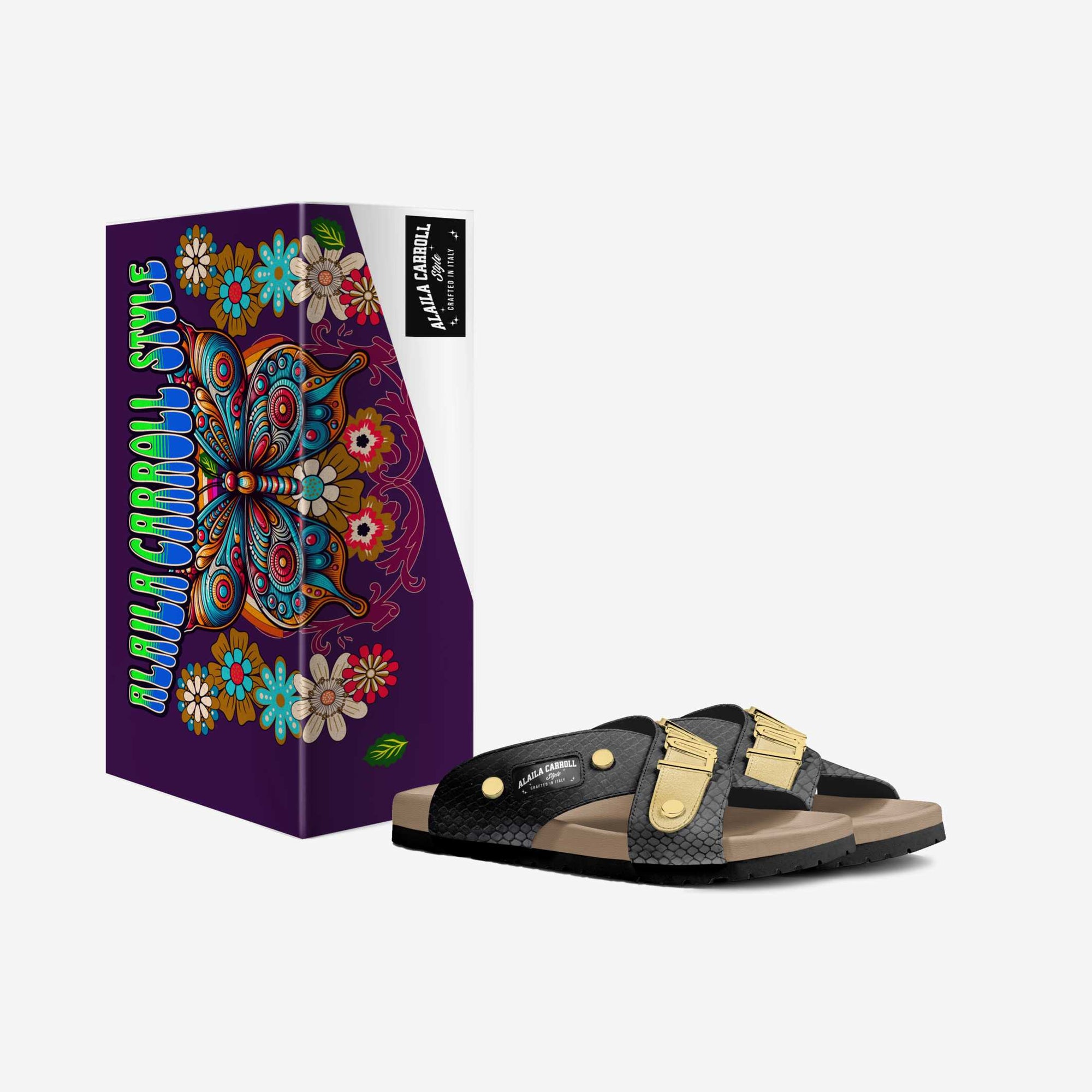 Luxe Cross Love Sandal Black & Gold