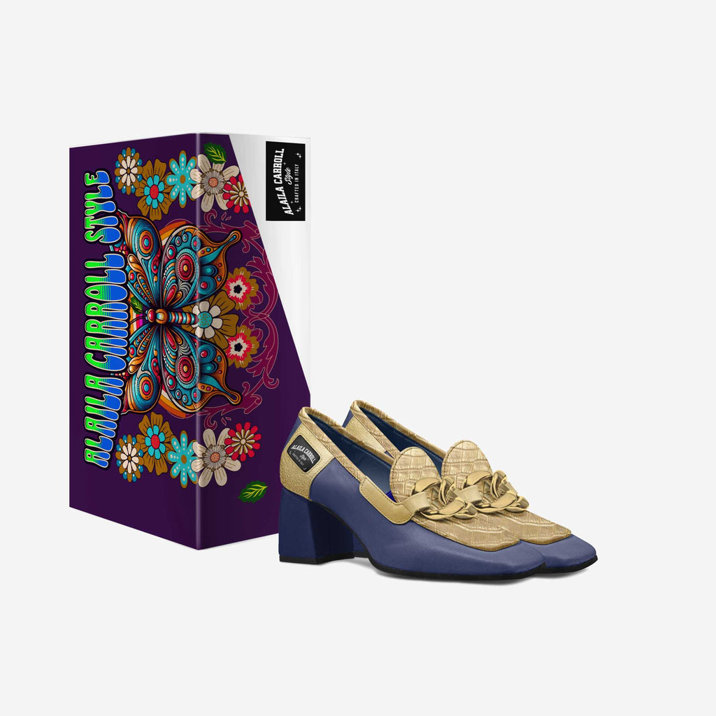 Retro Luxe Heel Navy & Gold