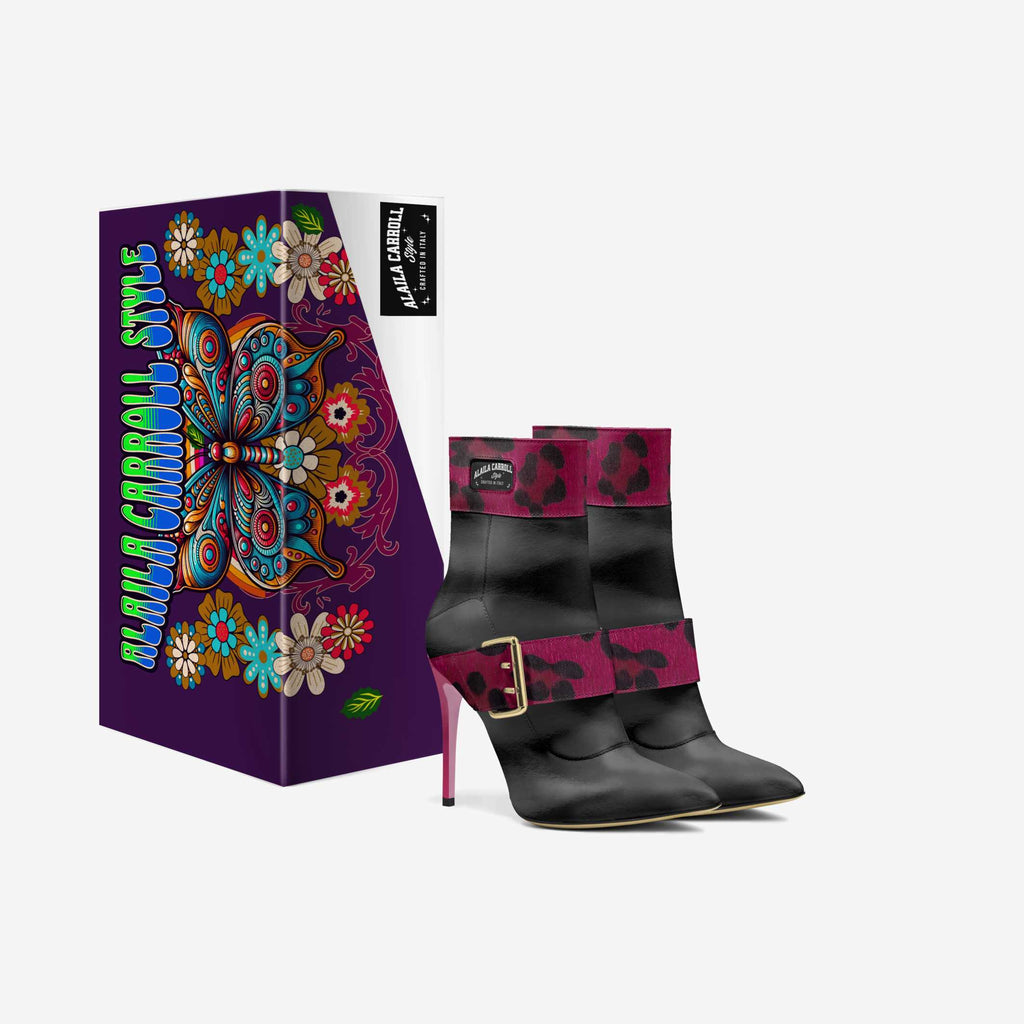 HIGH-HEEL BELT BOOT Black & Purple