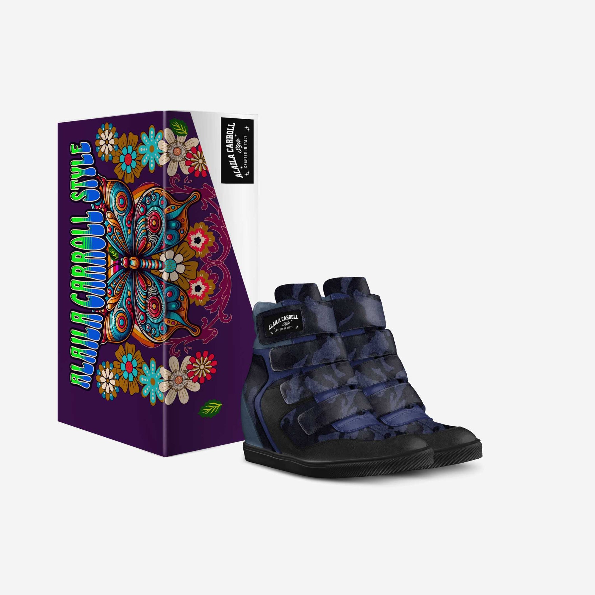Velcro Wedge Sneaker Blue