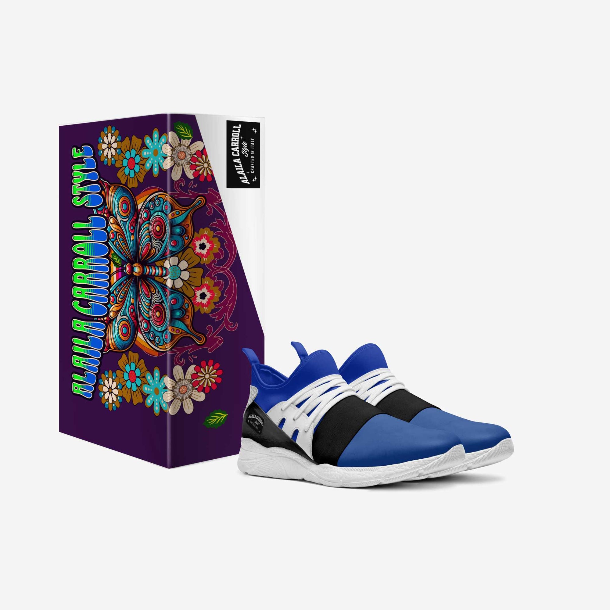 Contemporary Sock Runner Blue, White, & Black