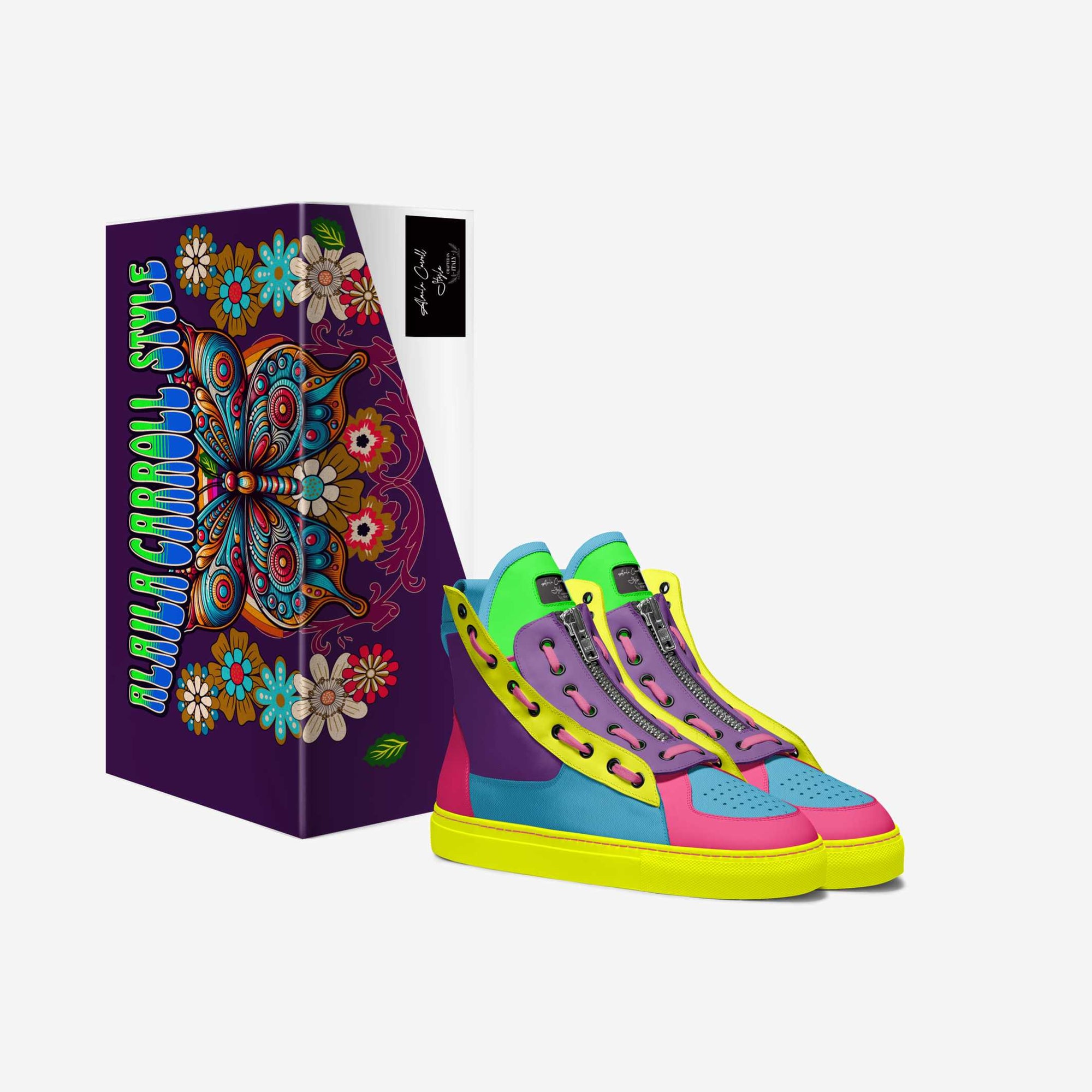 Designer Zipper High-Top Rainbow