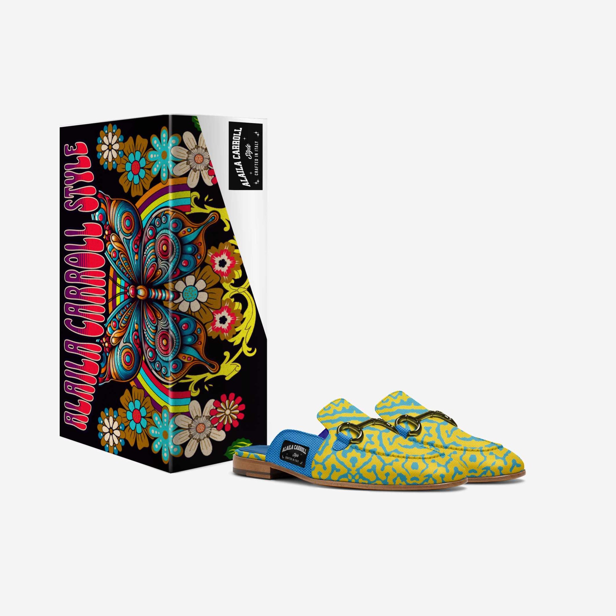 Rich Slipper Design – Yellow & Blue Textile