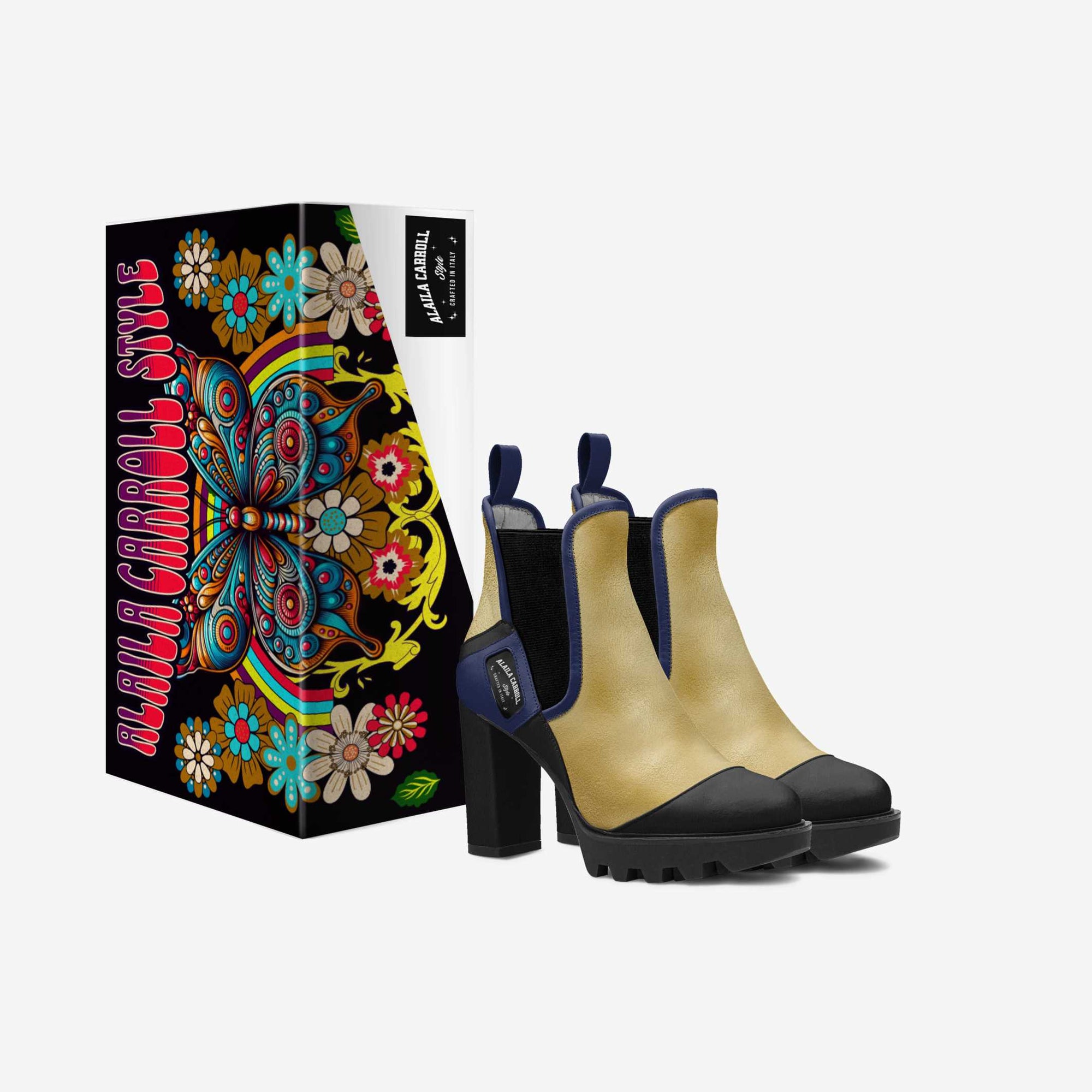 ELASTIC DESIGNER BOOT – Navy Blue Suede, Black Suede & Gold