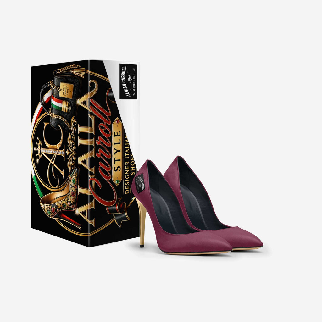Full Cut High Heel Purple & Red Suede with Gold Heel – Bold Italian Elegance