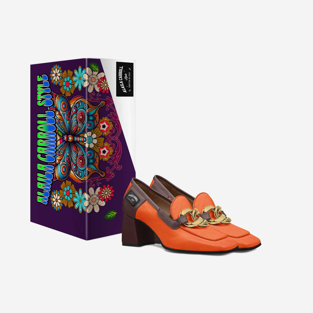 Retro Luxe Heel Orange & Brown