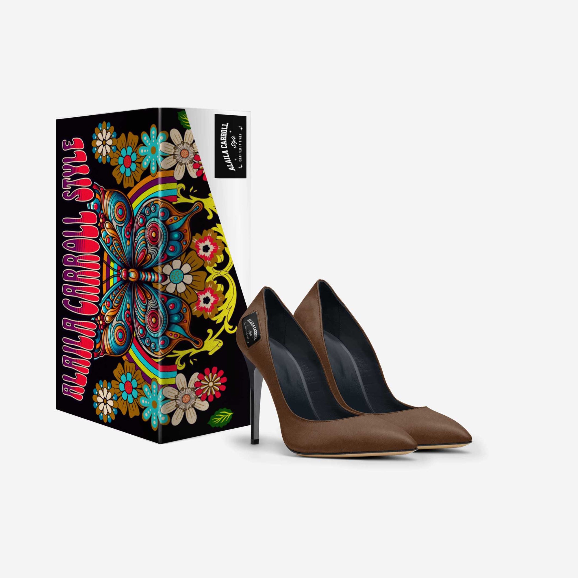 Full Cut High Heel Saddle Brown | Italian Designer Pumps for Women | Alaila Carroll Style