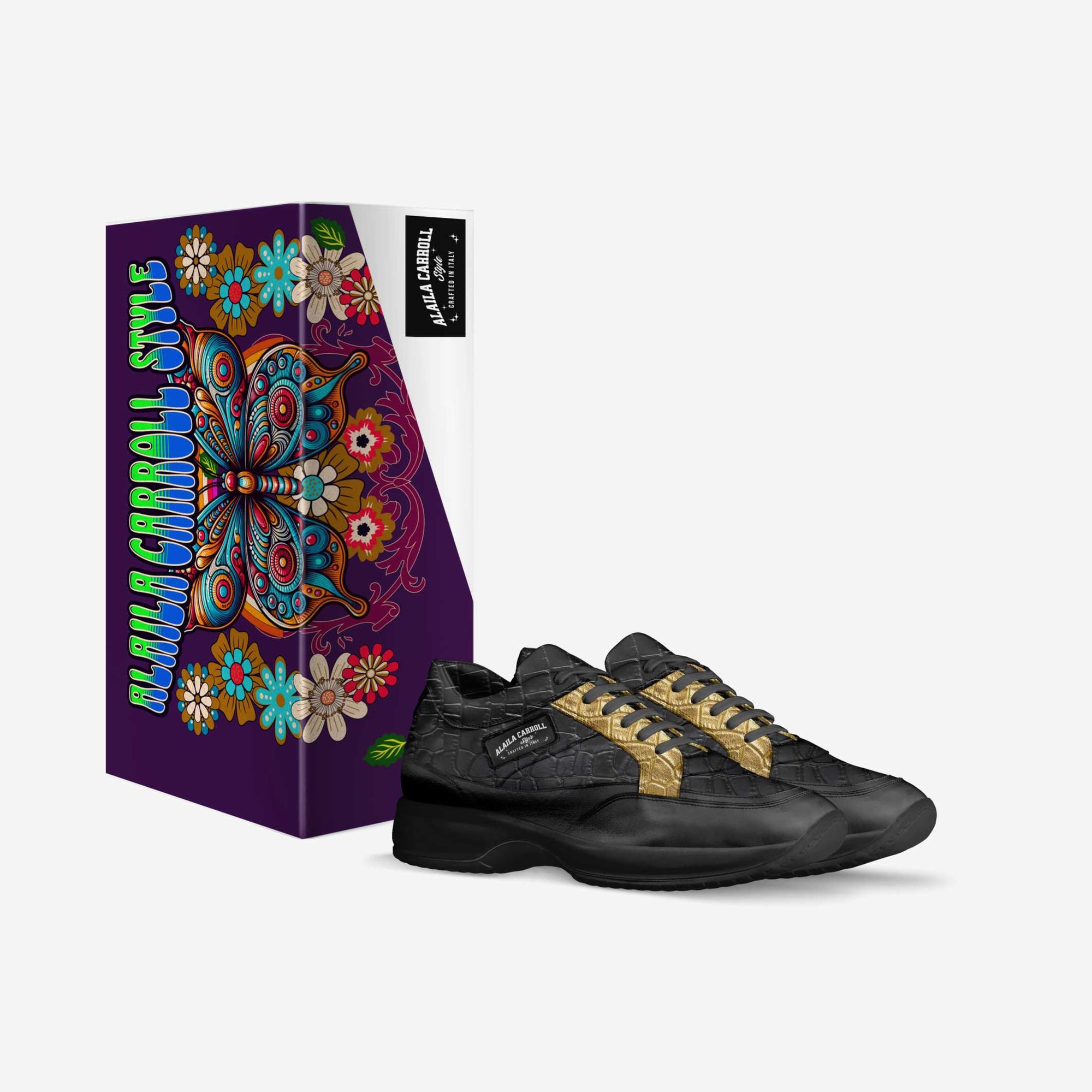 Fashion Walking Sneaker Black & Gold