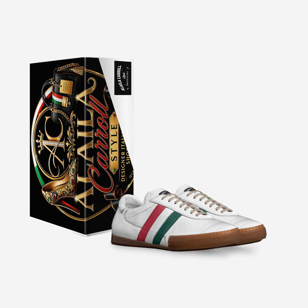 SOCCER STYLE STRIPE SNEAKER – White, Red & Green