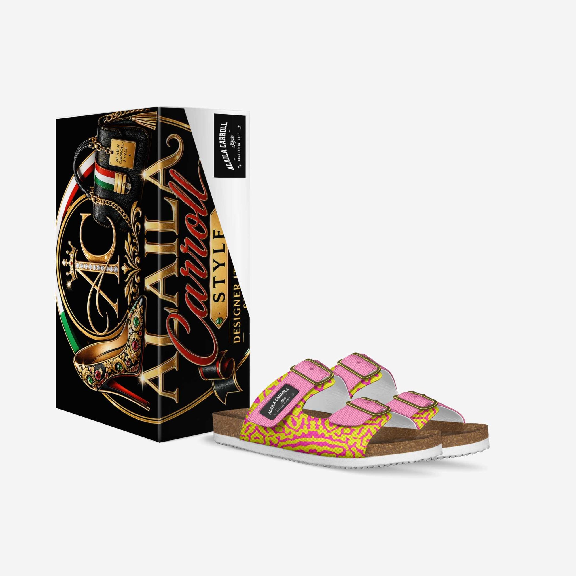 BELT SANDAL – Abstract Textile Pink & Yellow