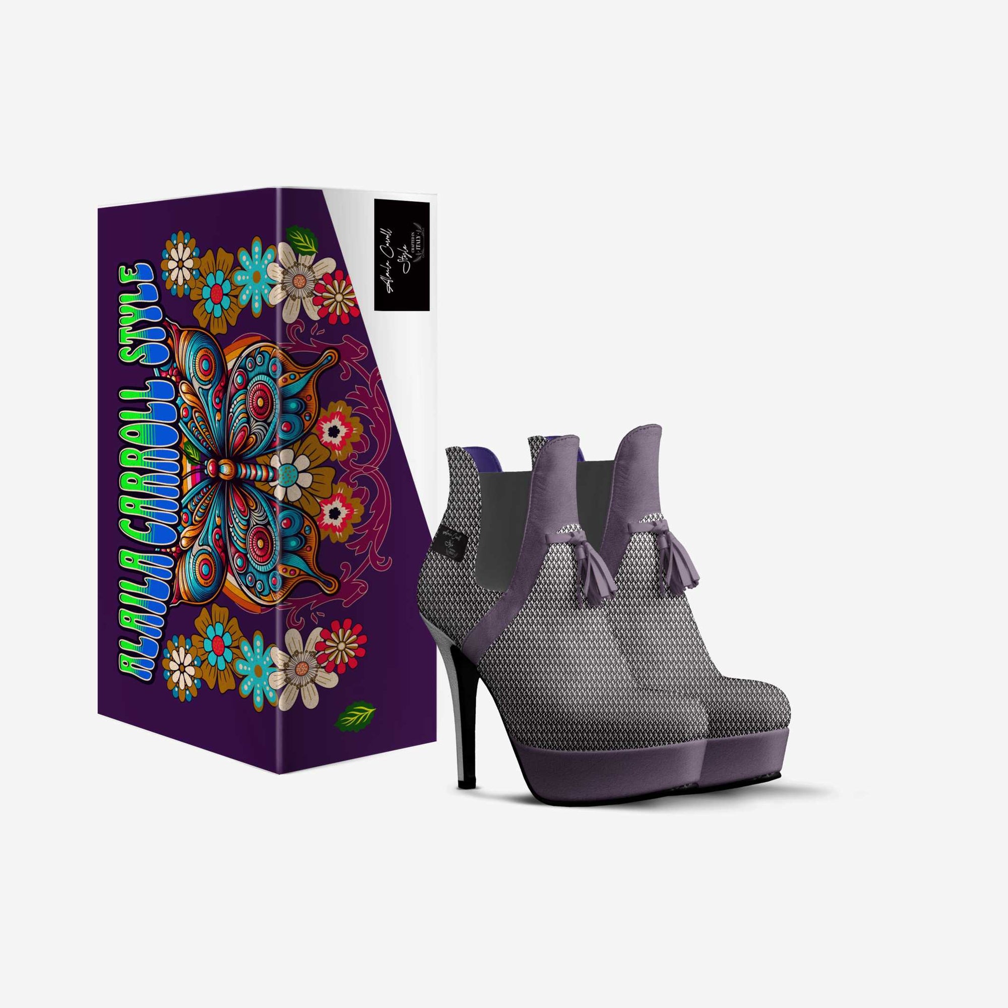 Tassels Platform Pump Sliver Textile & Purple