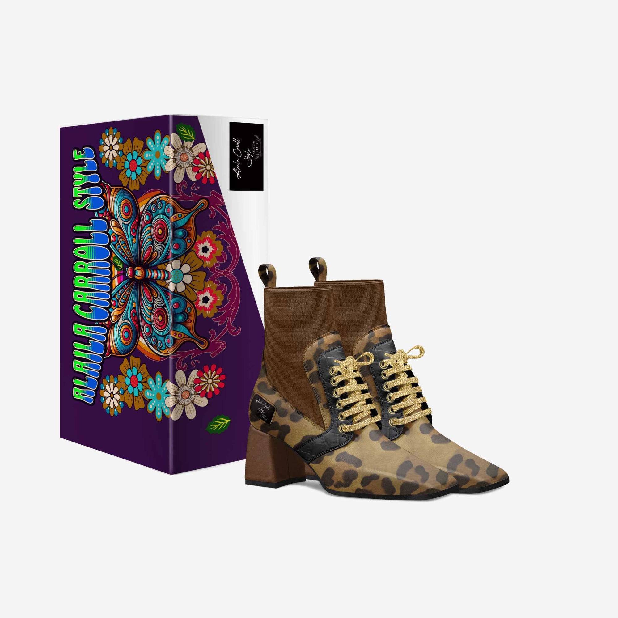 Luxe heel sock design Leopard & Black