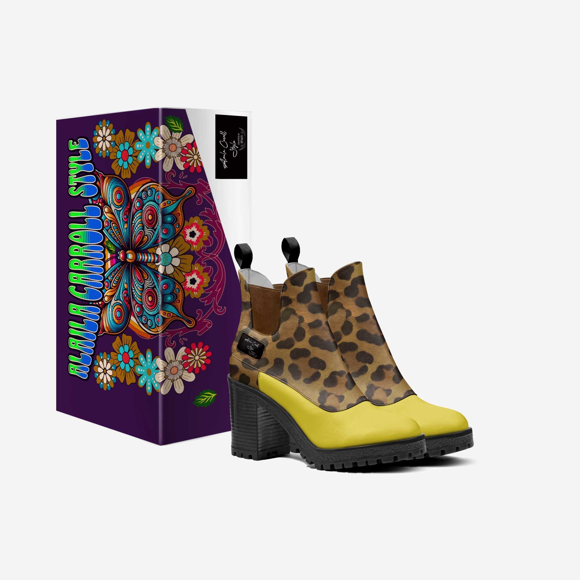 Slip-On Designer Boot Leopard & Mustard