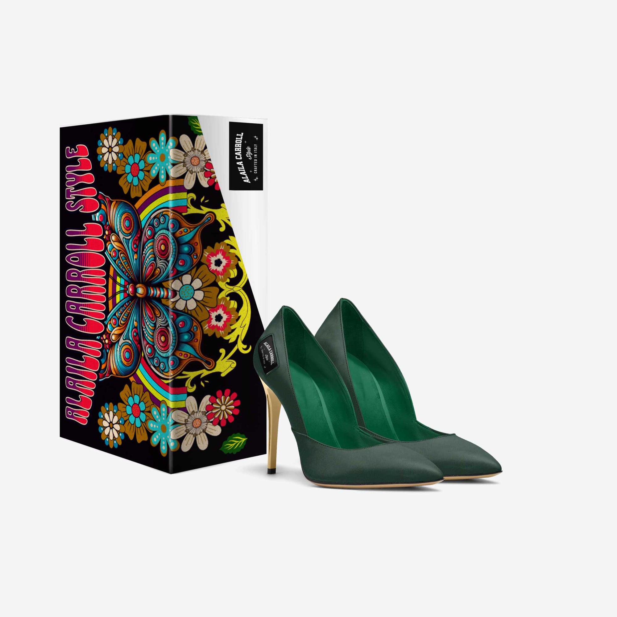 SIMPLE CUT HIGH HEEL – Emerald & Gold