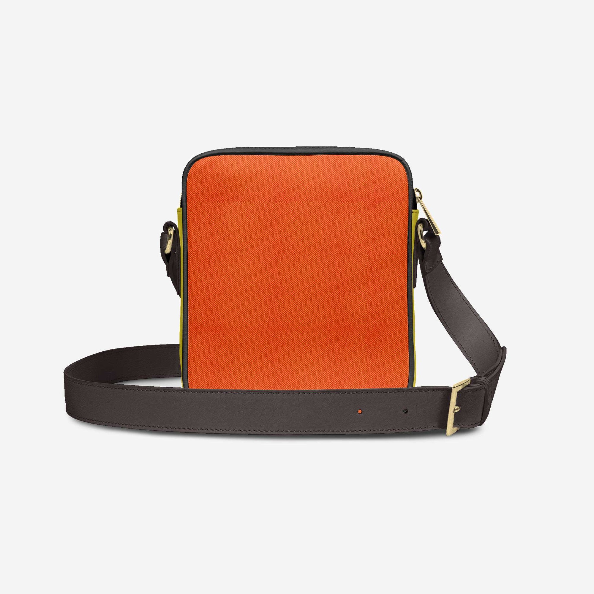 CROSS-BODY DESIGNER SHOULDERBAG Mustard, Orange, & Black