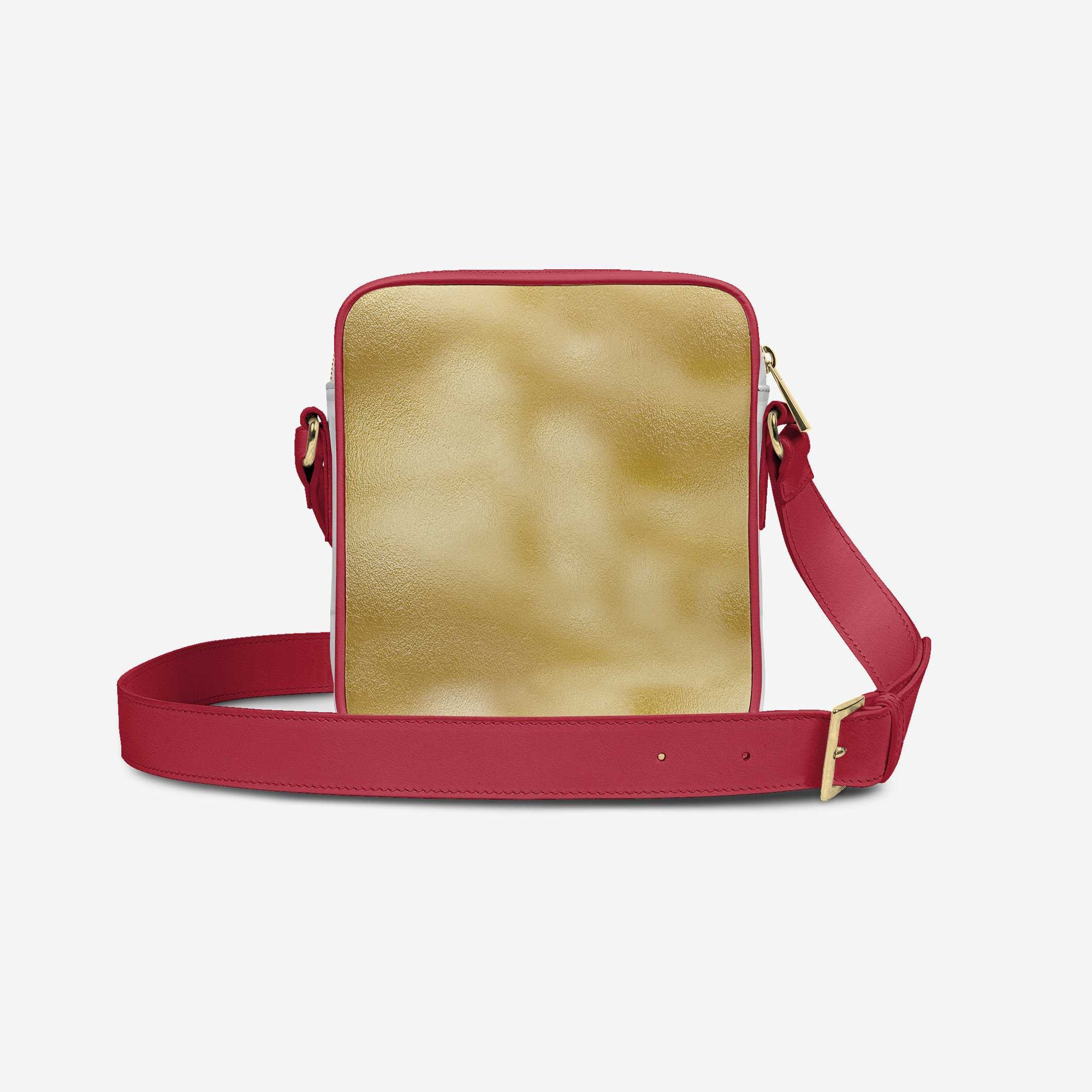 Cross-Body Designer Shoulder Bag Gold, White & Red – Luxury Meets Everyday Functionality