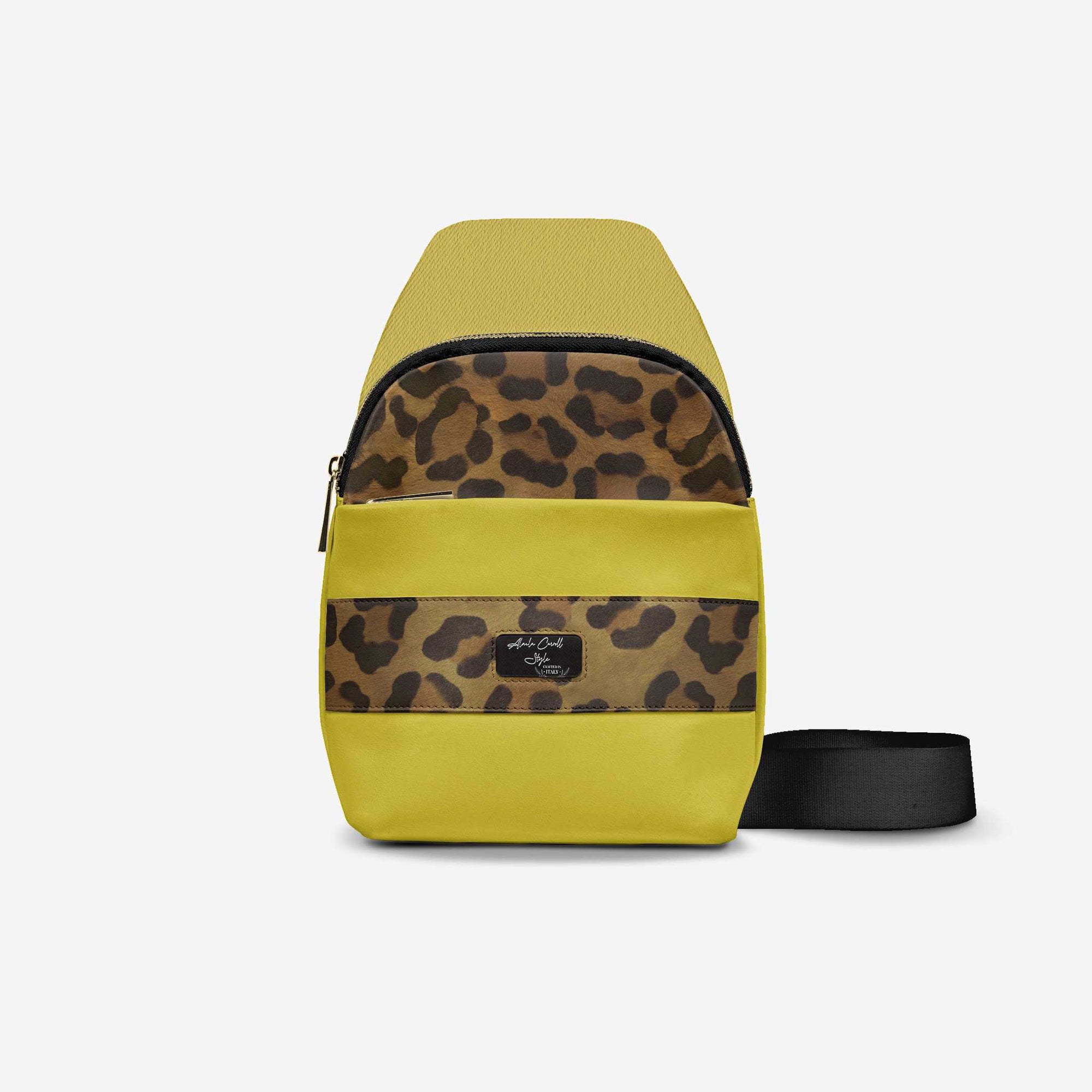 ELEGANT CROSSBODY DESIGNER LUXE BAG Leopard & Mustard