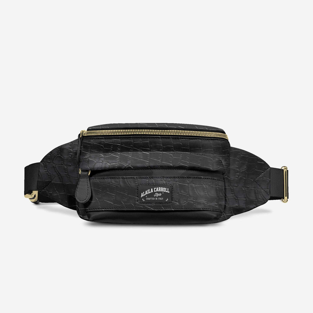 DESIGNER LUXE MULTI-POCKET BELT BAG Black
