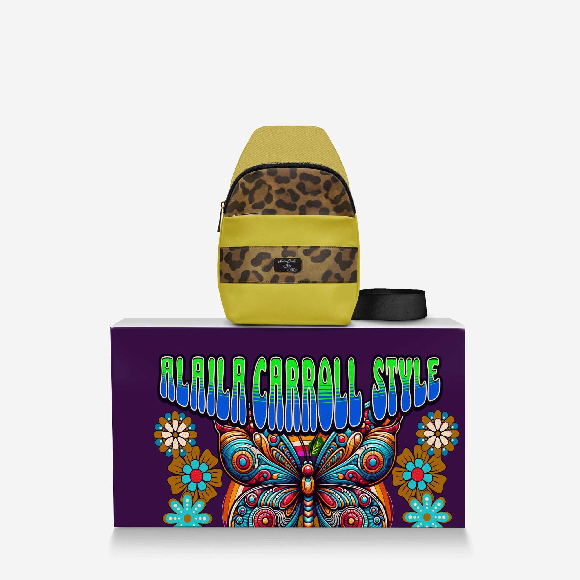 ELEGANT CROSSBODY DESIGNER LUXE BAG Leopard & Mustard