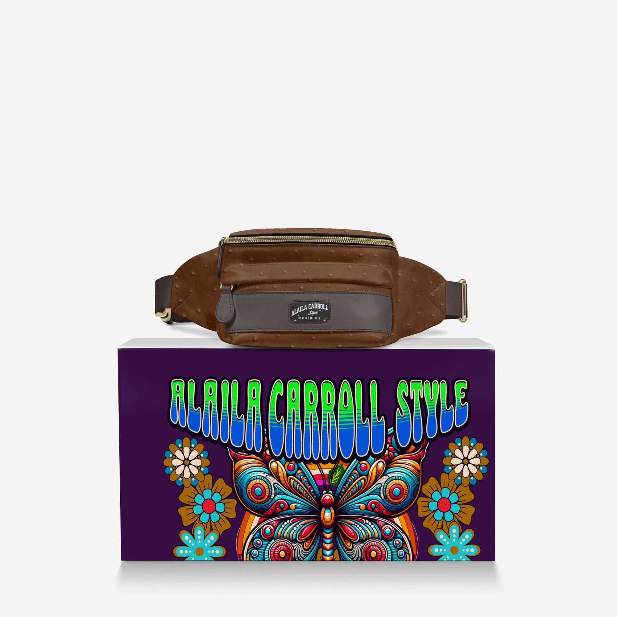 DESIGNER LUXE MULTI-POCKET BELT BAG BROWN