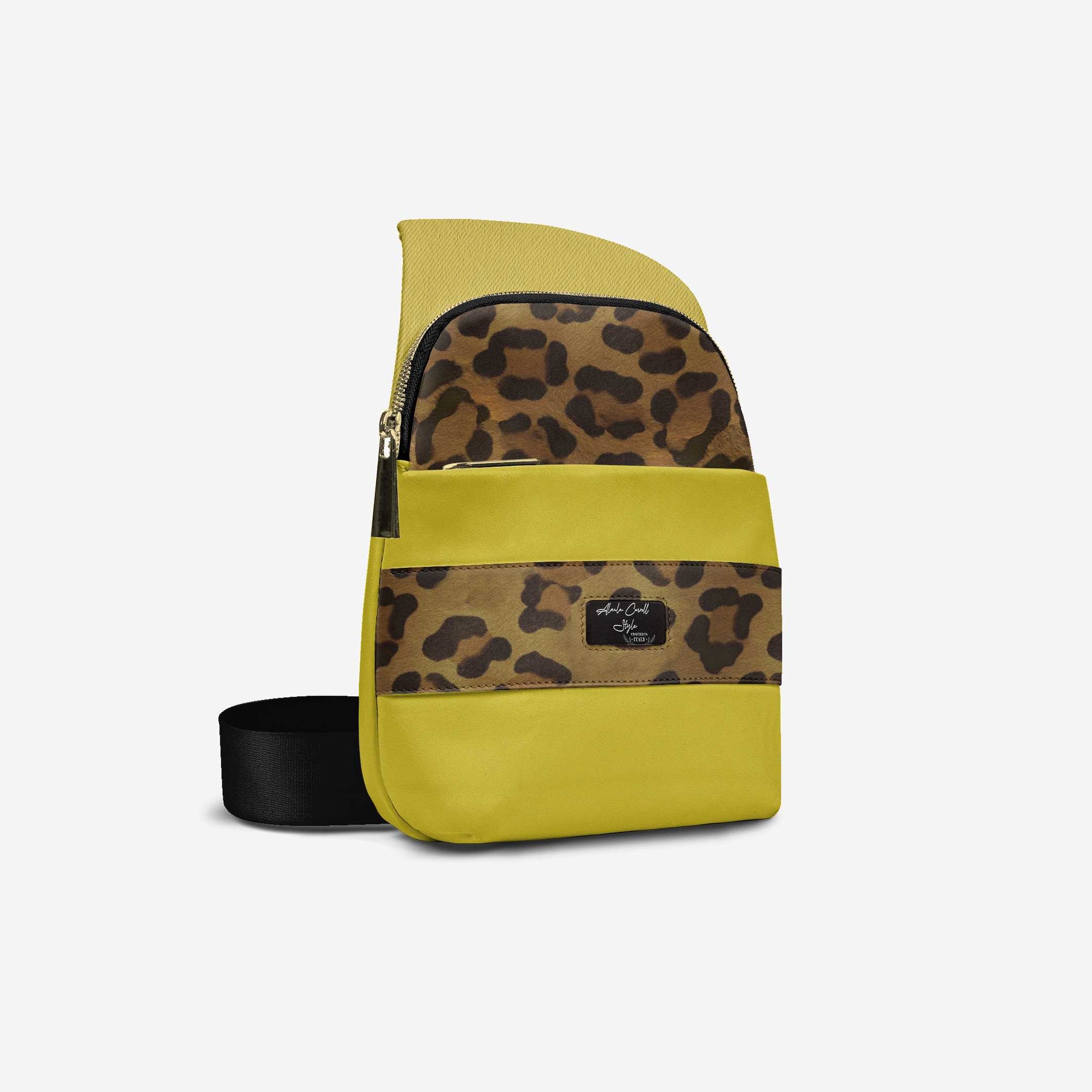 ELEGANT CROSSBODY DESIGNER LUXE BAG Leopard & Mustard