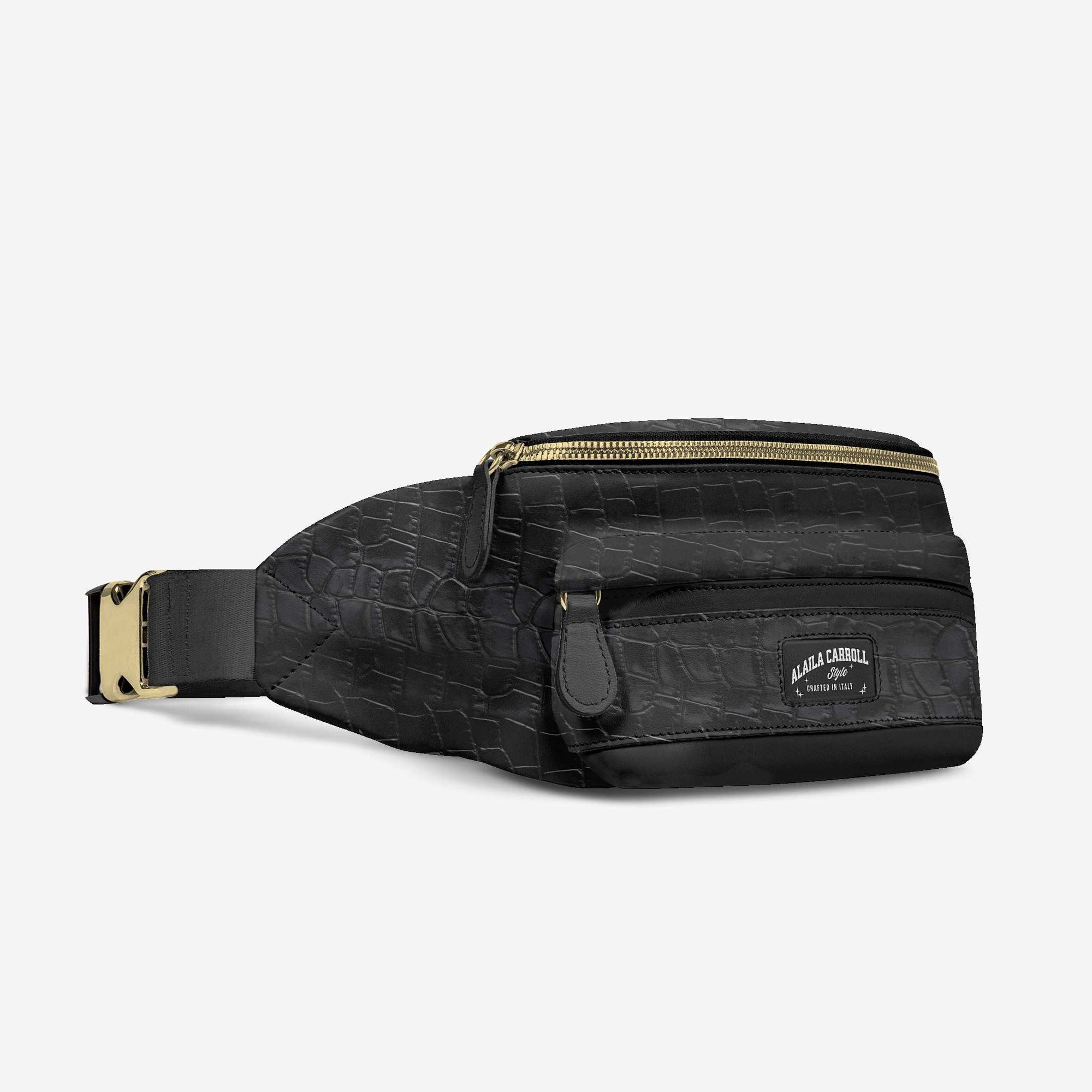 DESIGNER LUXE MULTI-POCKET BELT BAG Black