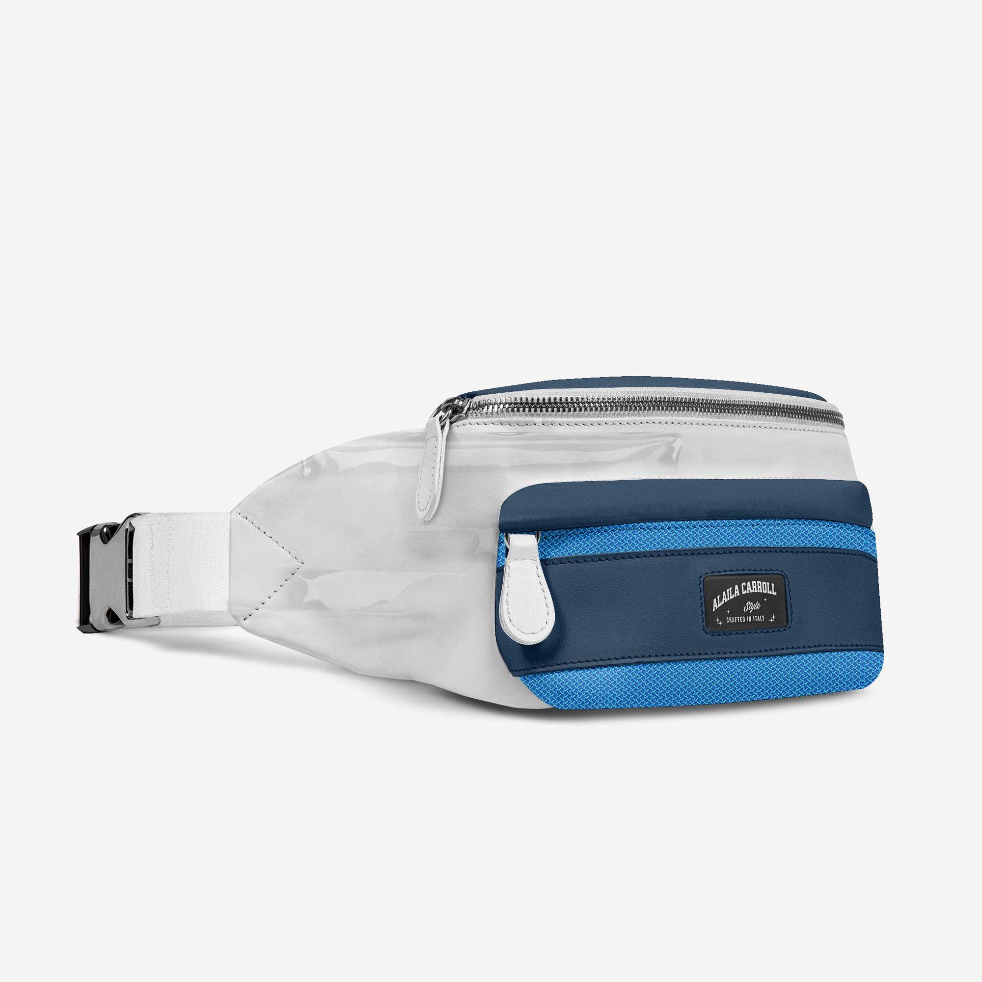 DESIGNER LUXURY BELT BAG – Blue & White